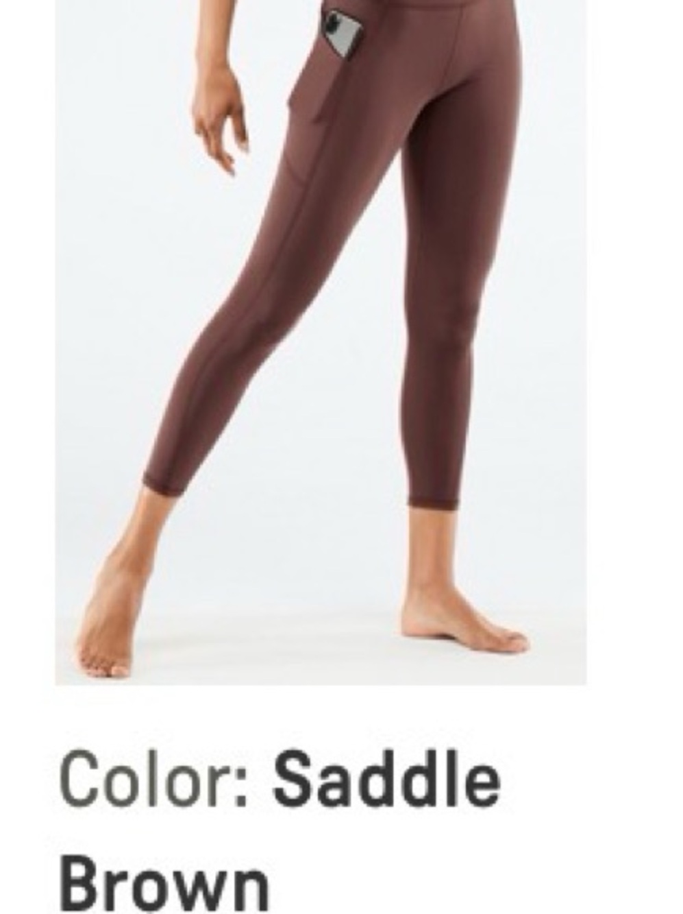 Fabletics PureLuxe High-Rise 7/8 Leggings in Saddle Brown - xxs